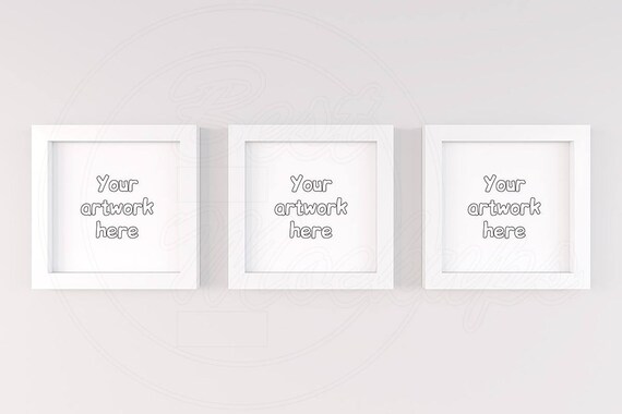 Download Square Frame Mockup Set Of Three Frame 3 Mockup White Frame Etsy PSD Mockup Templates