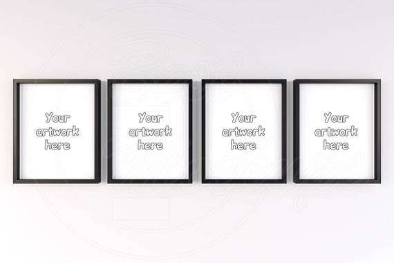 Download Picture Frame Mockup Set Of 4 Mock Up Frame Black Mockup Etsy PSD Mockup Templates