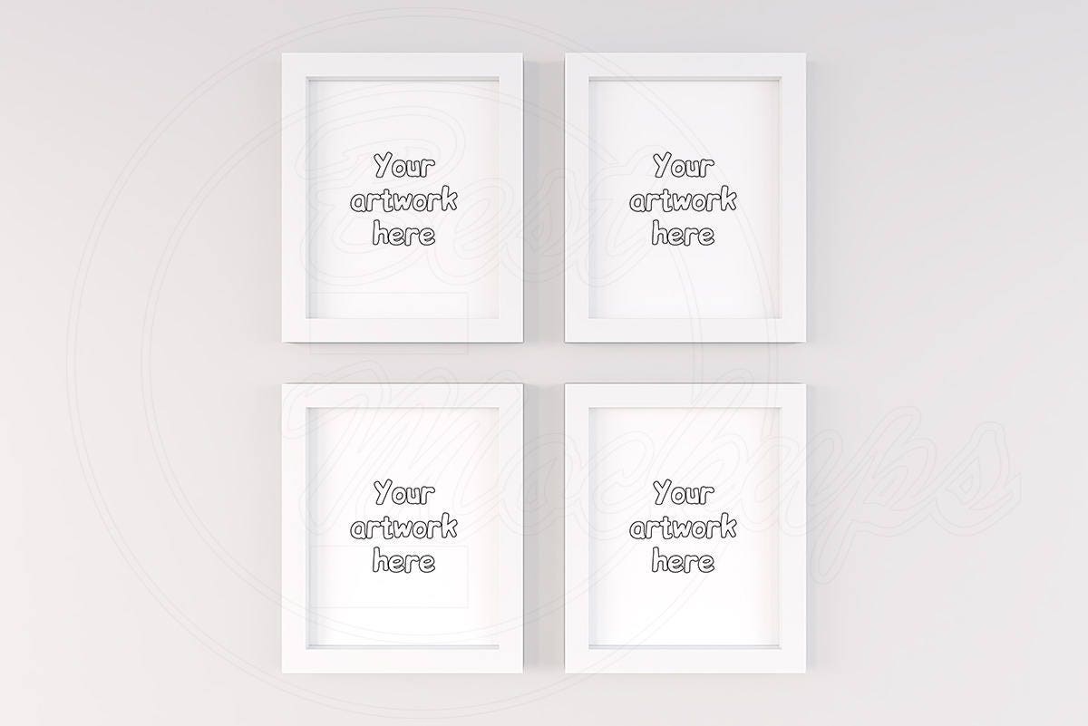 Download Four mockup Wall art mockups White frame mockup 8x10 | Etsy