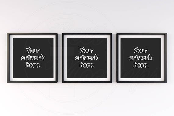 Download Black Frame Mockup 3 Mockup Set Of Three Frame Mockup Etsy PSD Mockup Templates