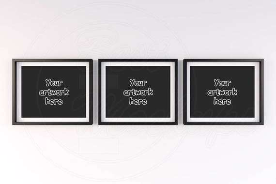 Black Mockup Set Of 3 Frame Smart Object Black Frame 3 Etsy