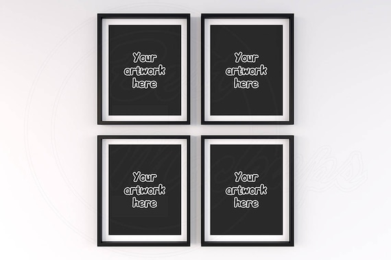 Simple Mock Ups Black Frame Mockup Matted Frame 8x10 Etsy