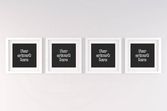 Download Square Frame Mockup Set Of Four Frame 4 Mockup White Frame Etsy PSD Mockup Templates