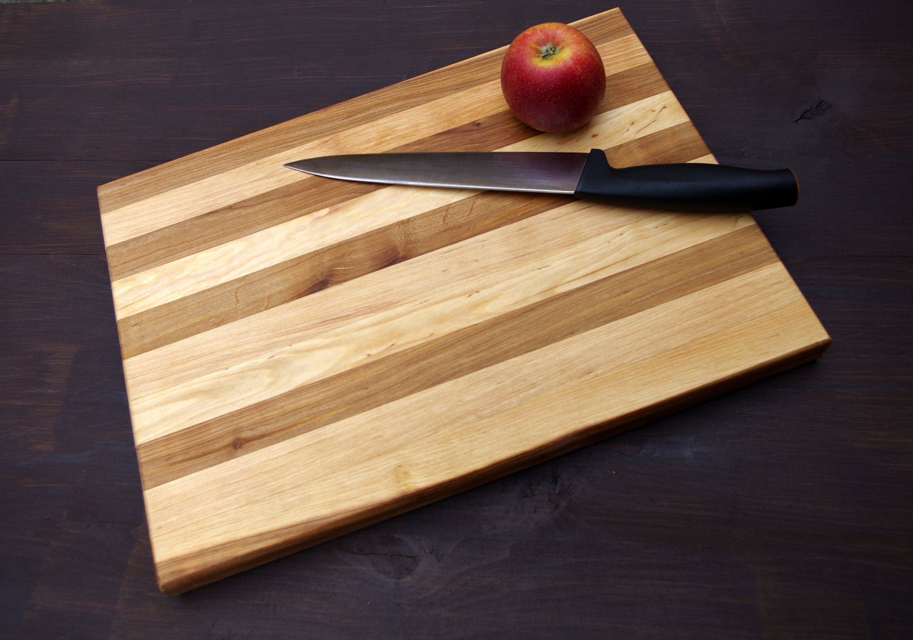 Choppin board with black alder wood Cutting board Weddin gift Etsy