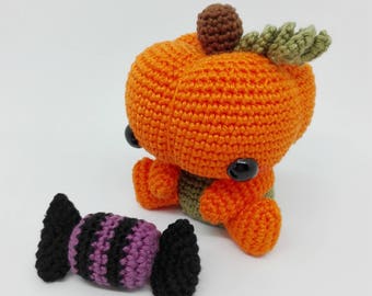 Pumpukin crochet PATTERN Amigurumi pdf tutorial - Calvin the little pumpkin