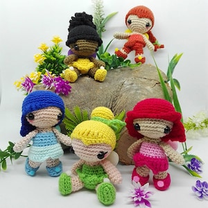 Fairies crochet PATTERN Amigurumi fairies pdf tutorial - Tinkerbell and friends
