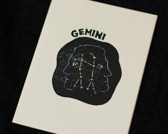 Gemini Zodiac Greeting Card