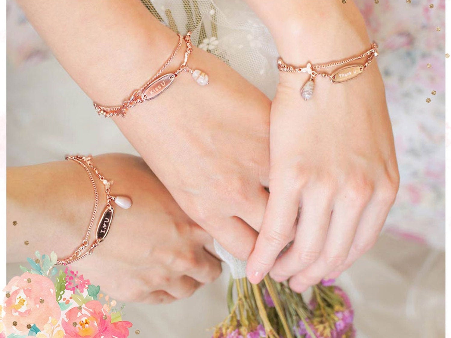 Bridesmaid Personalized Gift Bridesmaid Bracelet Wedding Etsy