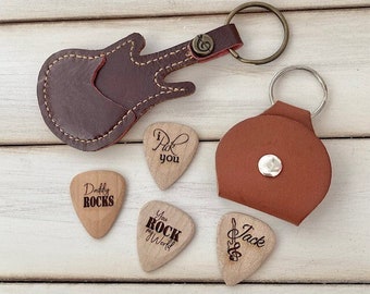 Personalised WOODEN GUITAR PICK.   Guitar Plectrum, Gift for Him, Valentines Gift, Birthday Gift, Gift for Lovers