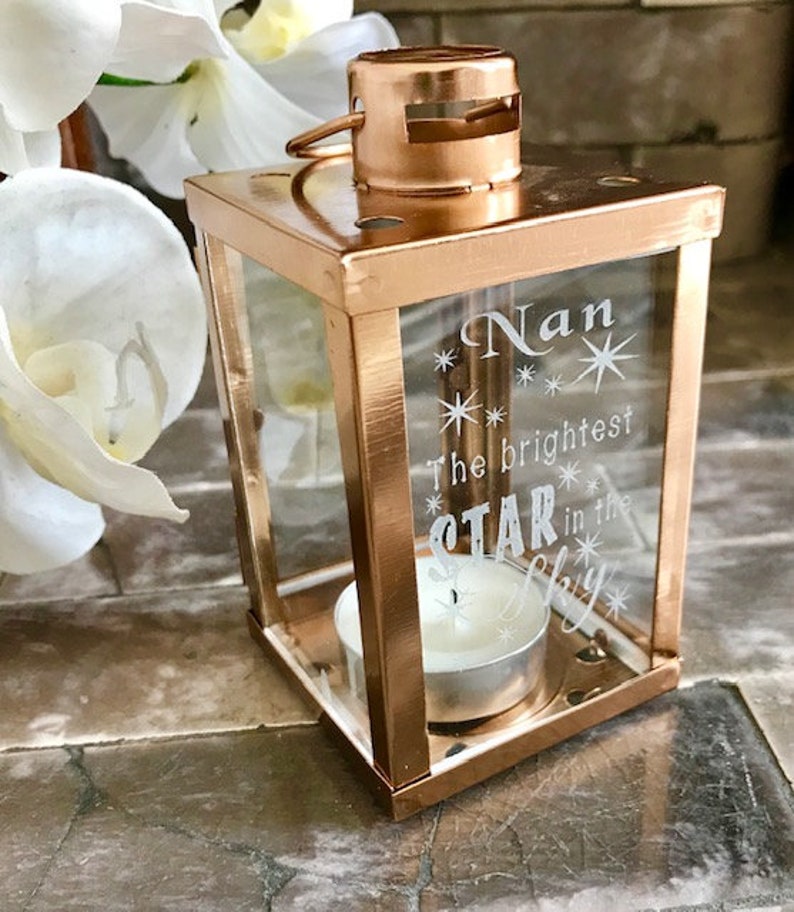 Remembrance MINI LANTERN Personalised. Tealight / Candle Etsy UK