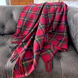 Vintage Ralph Lauren Plaid Wool Tartan Throw Blanket