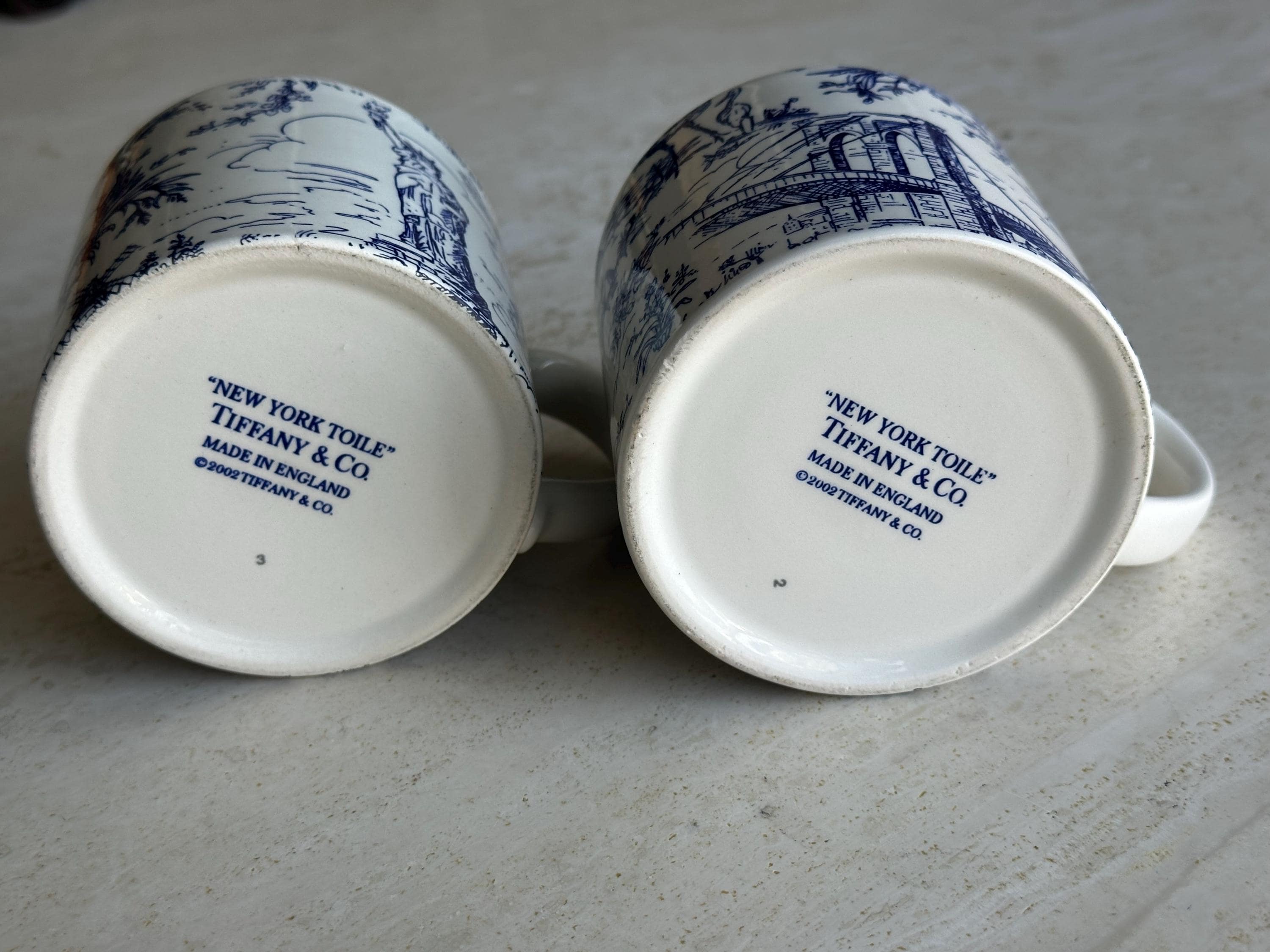 Tiffany & Co. Toile Mugs With Scenes of New York Blue and White - Etsy