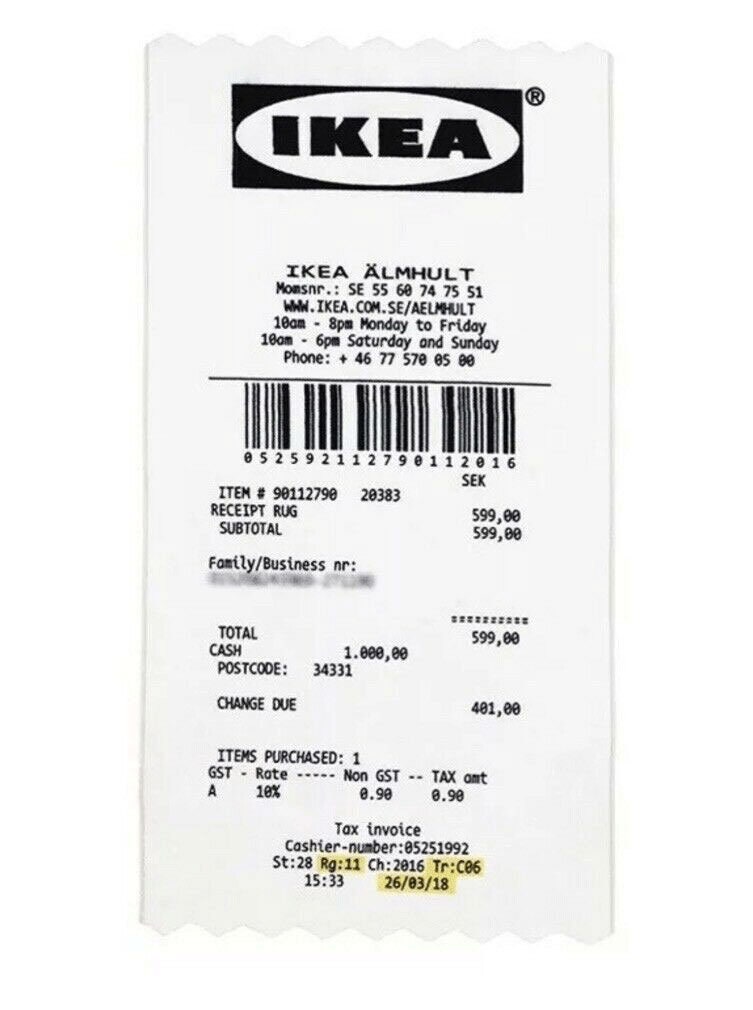 MARKERAD IKEA×VIRGIL ABLOH  "RECEIPT" Buy IKEA X Off-white Markerad Receipt Rug Virgil Abloh - New