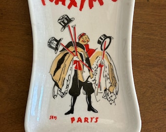 Maxim's Paris France Ceramic Tip Tray Dish