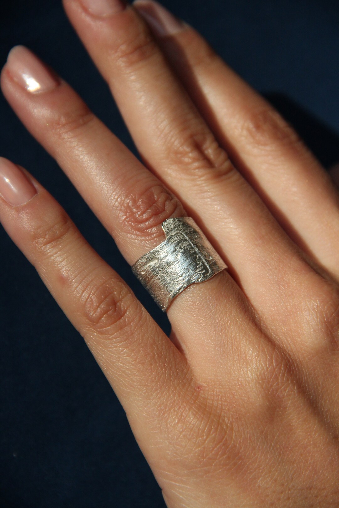 Anelli Impilabili Art Déco In Argento Sterling 925 Fatti A Mano Placcati In Platino Con Anelli Da Donna (22.5 - Foto 5