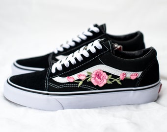 vans old skool noir avec rose