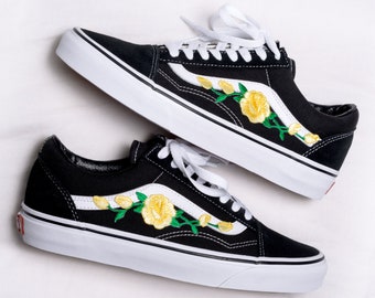 vans platform roses