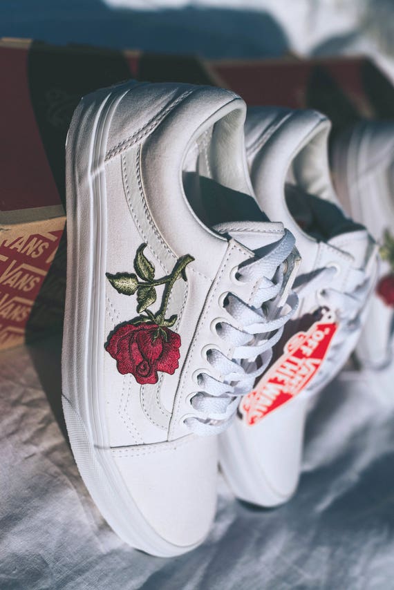 Vans Custom White Big Rose Patch All Sizes Etsy Canada