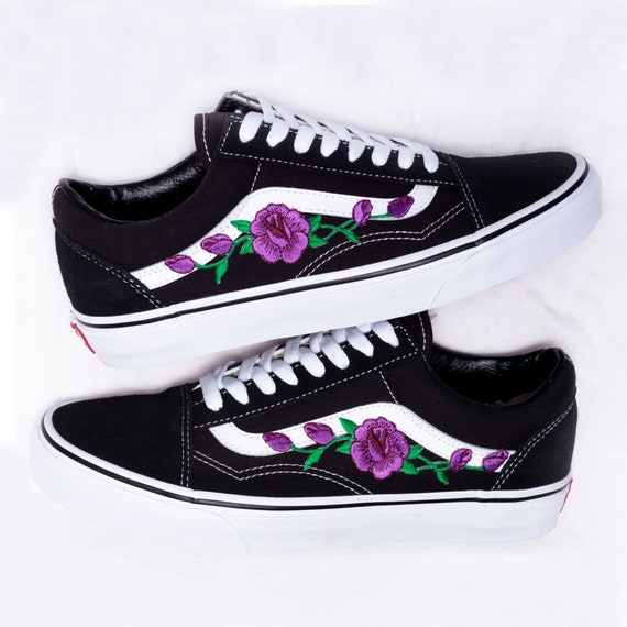 vans rose patch shoes