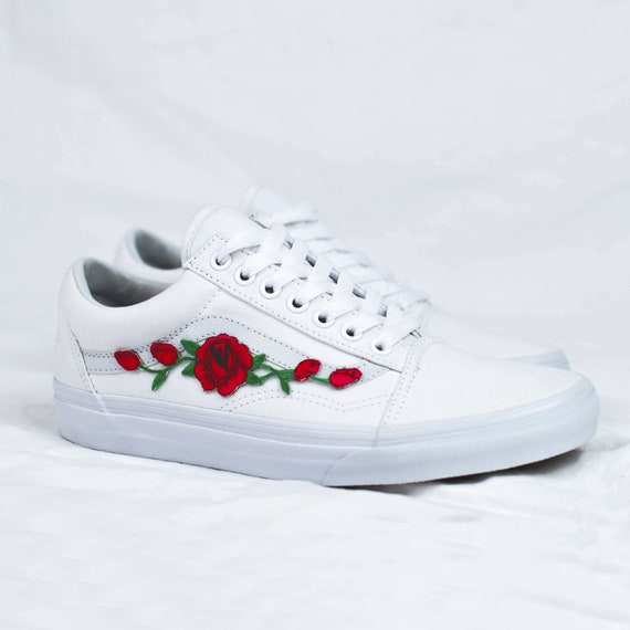 vans old skool white rose