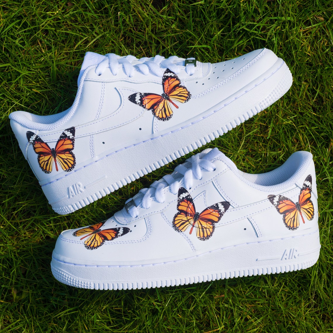 nike air force with butterflies