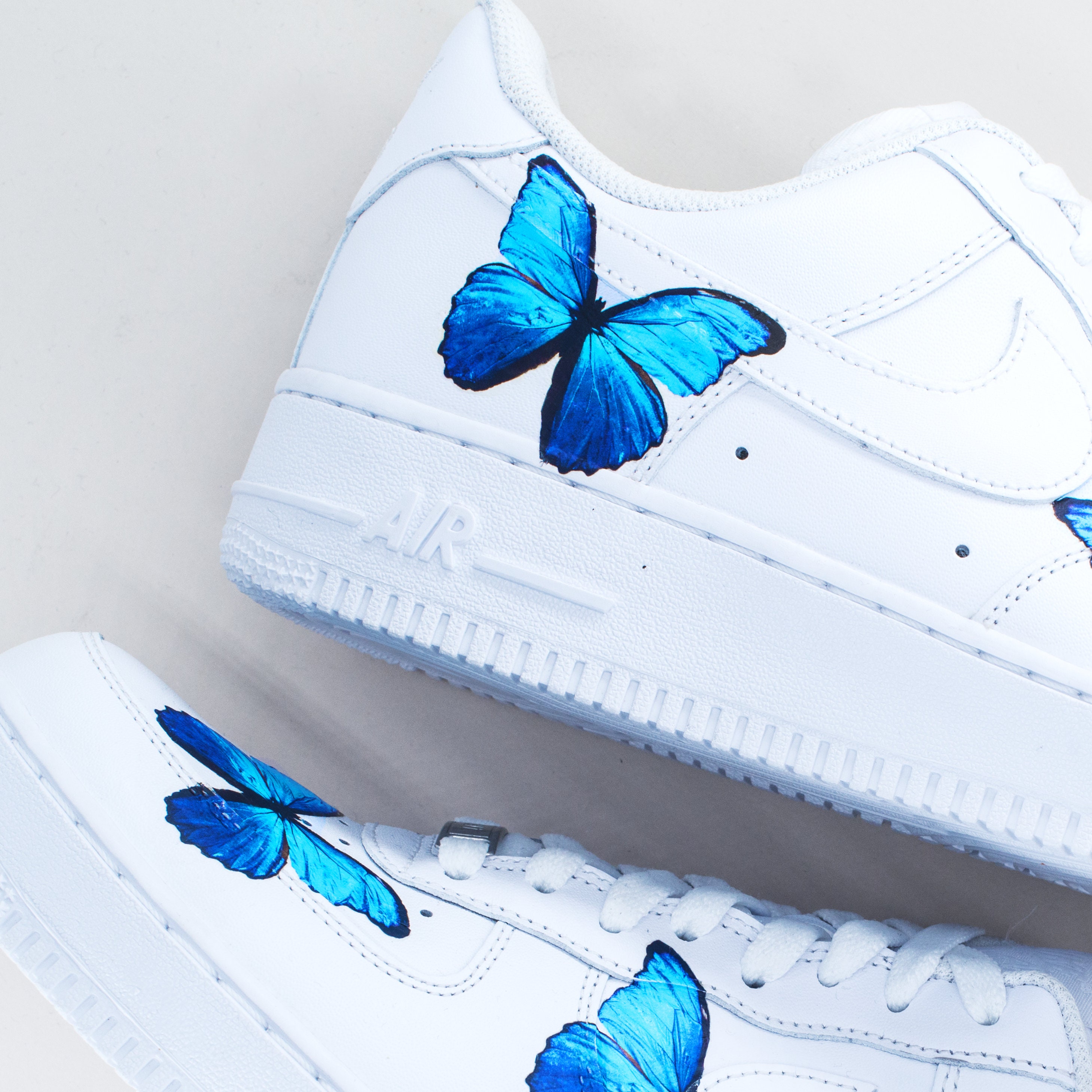 Custom Air Force 1 Butterfly Blue Black Drip Butterfly Af1 -  Norway