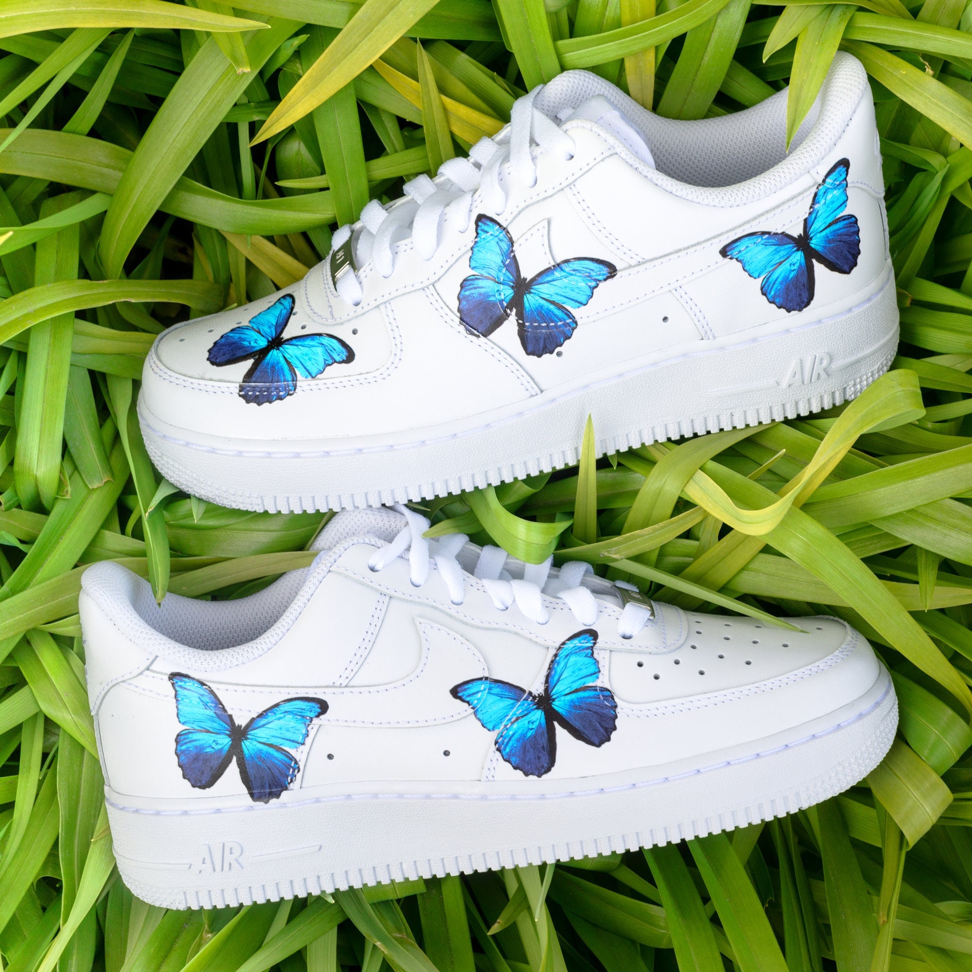 Nike Air Force 1 AF1 Custom With BLUE 'BUTTERFLY' | Etsy Australia