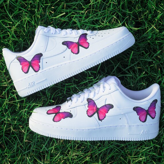 air forces with pink butterflies