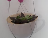 hanging planter plant pot macrame cactus teacup holder plant container indoor plant wall hanging succulents