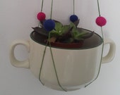 hanging planter plant pot macrame cactus teacup holder plant container indoor plant wall hanging succulents