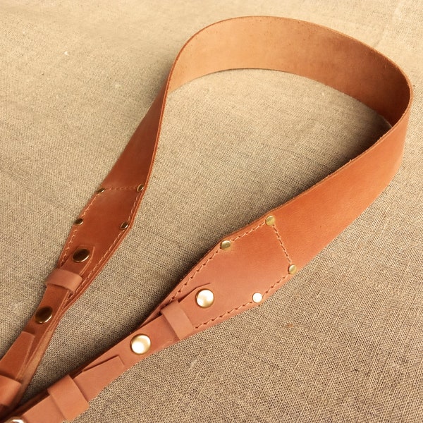 Leather Camera strap Personalized Leather Camera straps Monogram Camera strap DSLR camera strap Light Brown Leather strap 100 cm