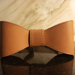 Light Brown Personalized leather Bow tie Mens bow tie  groomsmen bow tie wedding bow tie monogram bow tie Baby bow tie Leather accessories