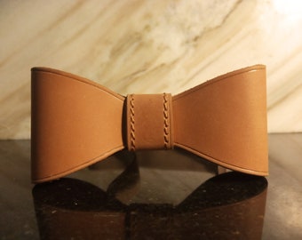 Light Brown Personalized leather Bow tie Mens bow tie  groomsmen bow tie wedding bow tie monogram bow tie Baby bow tie Leather accessories