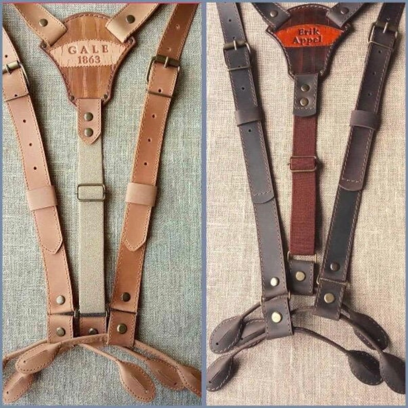 Leather suspenders Personalized Personalized Gifts For Men Etsy