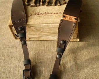 Leather Camera strap Personalized Leather Camera straps Monogram Camera strap DSLR camera strap Dark Brown Brown Leather strap 100 cm