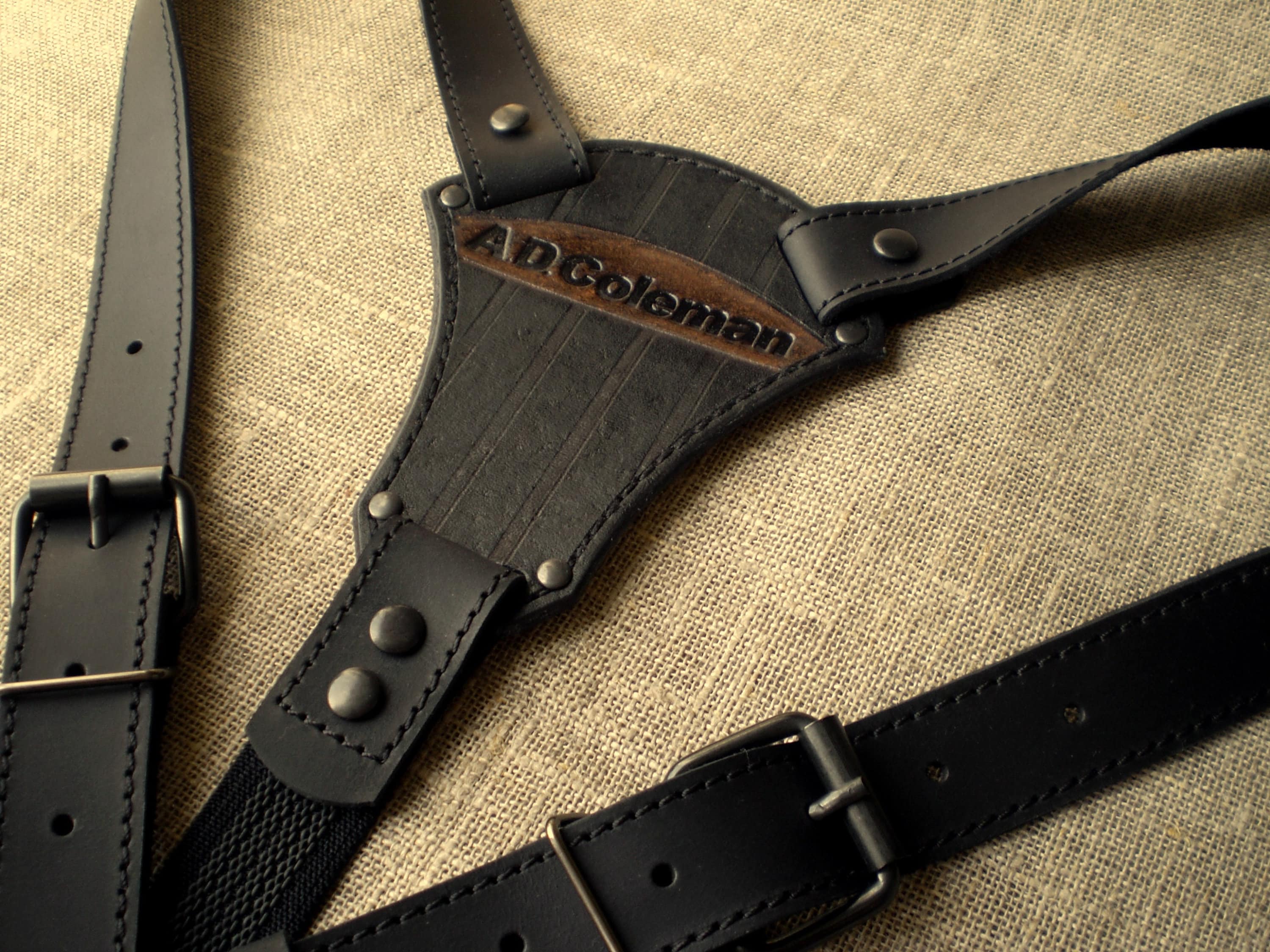 Leather suspenders Black Personalized leather suspenders Etsy