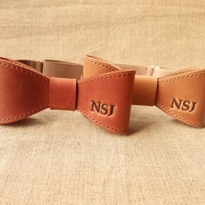 Leather Bow tie Personalized Bow tie Mens bow tie Mens Gift groomsmen bow tie Wedding bow tie Baby bow tie Leather accessories