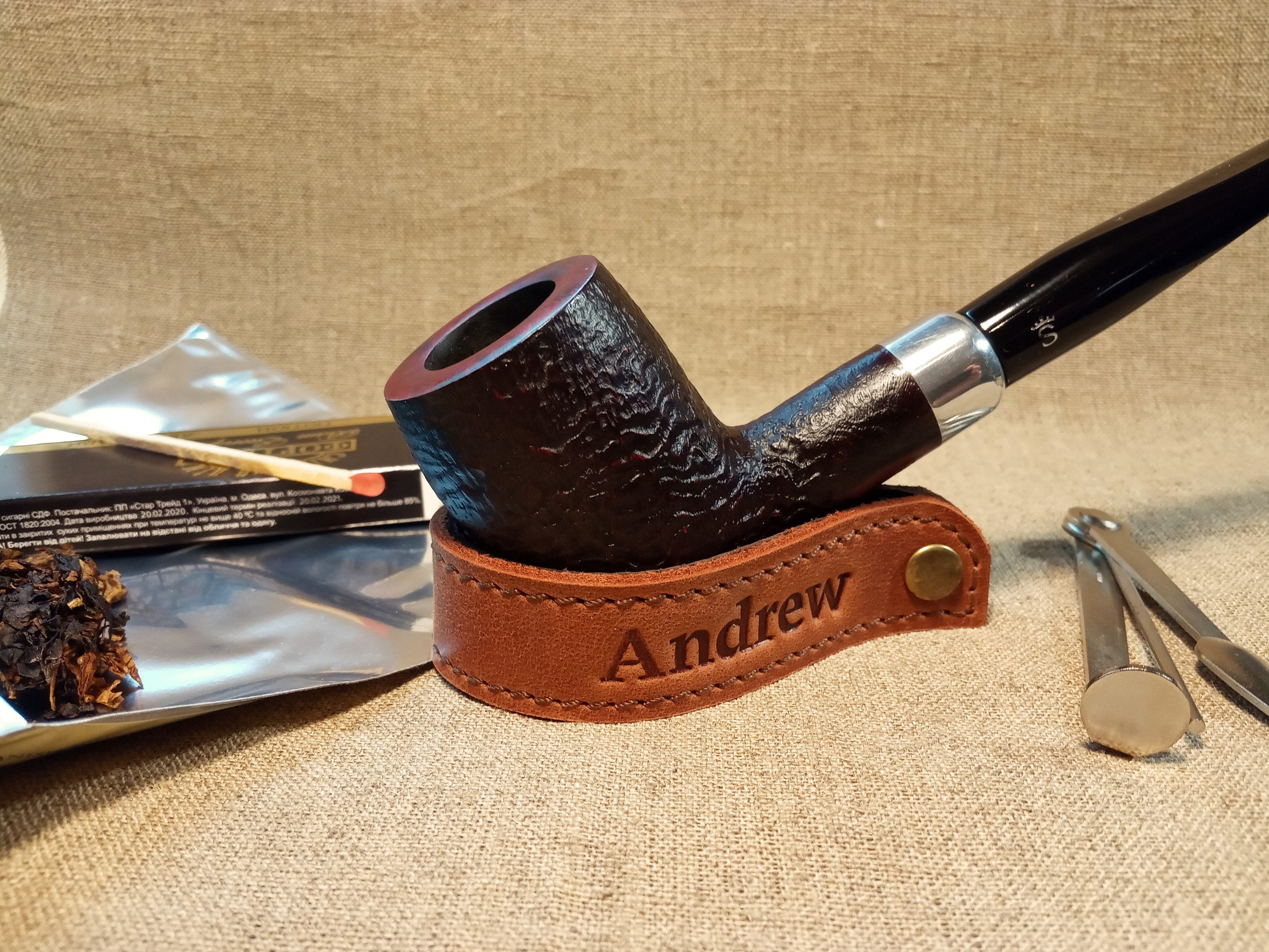 Leather Pipe Stand Personalized Pipe Stand Pipe Holder Smoking Etsy