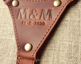 Personalized leather suspenders Leather suspenders Suspenders Wedding suspenders Groomsmen gift Mens braces Leather tape 3\4