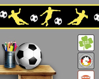 ECO - Vlies Bordüre: Fußballspieler - 18 cm Höhe - Fußballbordüre in verschiedenen Farben für Fußballfans