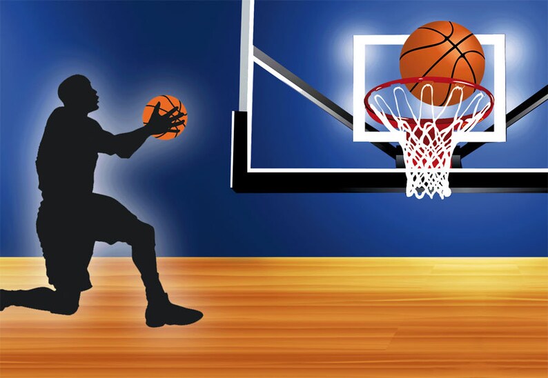 Kinderbordüre: Basketball 18 cm Höhe sportliche Vliesbordüre für Kinder mit Basketballspieler, optional selbstklebend Bild 4