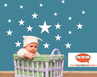 Wandtattoo-Set: Sterne |  Wandaufkleber kleine Sternchen für Kinderzimmer & Babyzimmer