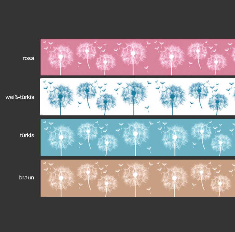 Vlies Bordüre: Pusteblume romantische Blumenbordüre in | Etsy