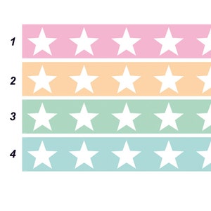 Kinderzimmerbordüre: Sterne pastell 10 cm Höhe Vliesbordüre mit großen Sternen in Pastellfarben optional selbstklebend Bild 2