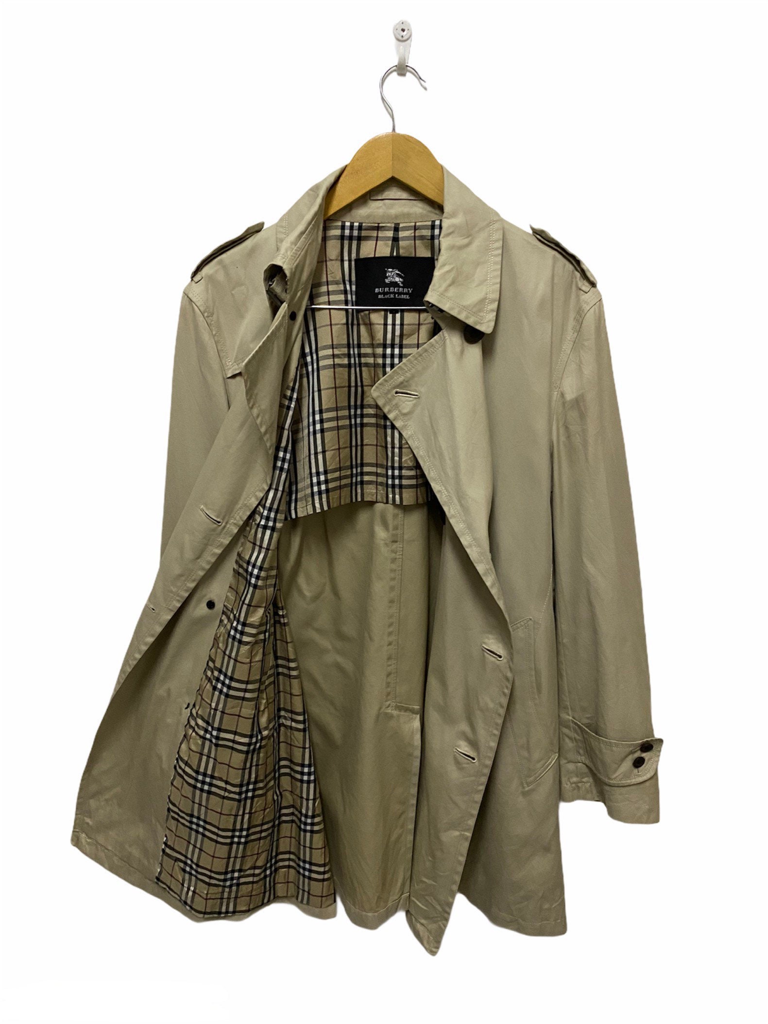 Burberry Black Label Double Breasted Trench Coat/ Large Size