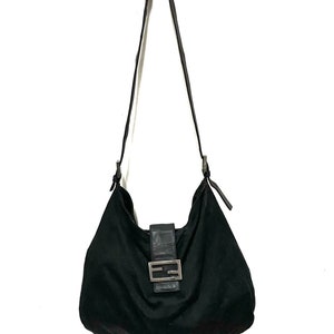 Vintage FENDI Roma Black Shoulder Bag Made in Italy