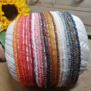 Seed bead necklace 2mm beads Choose your colour and size
