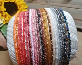 Seed bead necklace 2mm beads Choose your colour and size