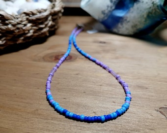 Lavender sky seed bead necklace