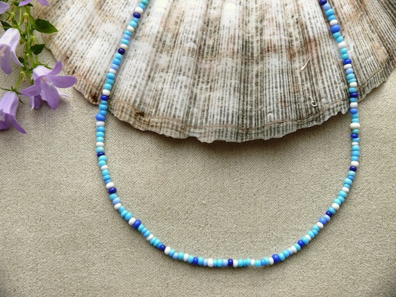 Sky Seed Bead Necklace Etsy Ireland